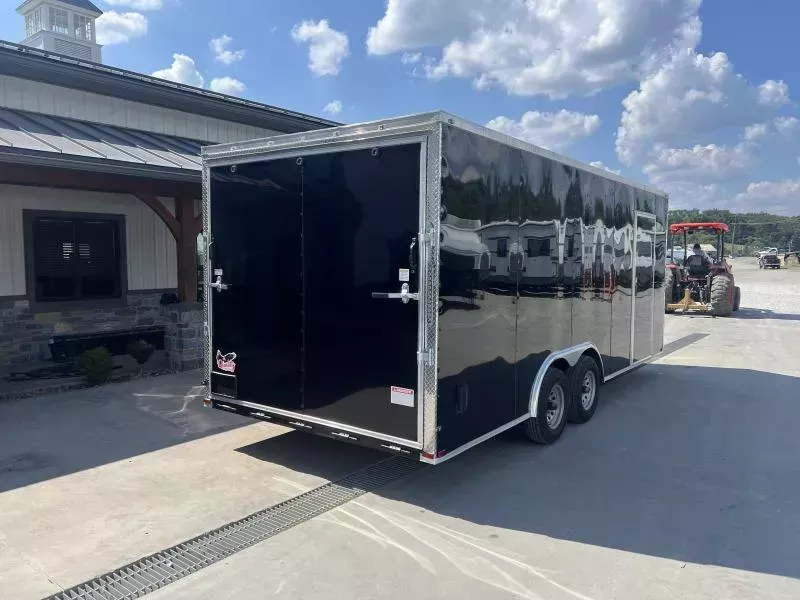 2025 Quality 8.5x20' Enclosed Car Hauler Trailer 9990# GVW * BLACKOUT PKG * 7' HEIGHT * 60" TRIPLE TUBE TONGUE * SILVER EXTERIOR * 5200# AXLES * PLYWOOD WALLS & FLOORS * TUBE WALL & CEILING STUDS * LED LIGHTS * 16" O.C. WALL AND FLOORS * RV DOOR * V-NOSE FkpDYe81s0bs