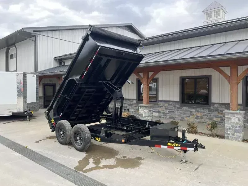 2026 Big Tex Trailers 14LX 7x12' Low Profile Dump Trailer 14000# GVW * SCISSOR HOIST * 2X3" TUBE TOP RAIL * UNDERMOUNT RAMPS * COMBO GATE * 24" 10 GA SIDES * TARP KIT * REAR STABILIZER JACKS
