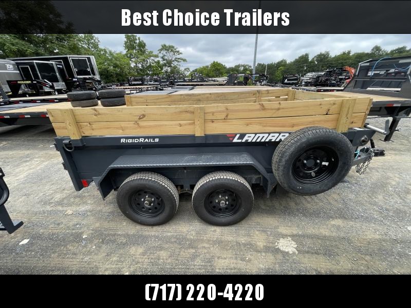 USED 2021 Lamar 5x10' Deluxe Dump Trailer 7000# GVW * DELUXE TARP KIT * 7K JACK UPGRADE * UNDERMOUNT RAMPS * CHARCOAL * ADJUSTABLE COUPLER * RIGID RAILS * 110V CHARGER * DOUBLE CHANNEL FRAME * 10GA FLOOR * POWER UP/DOWN * 4" CHANNEL BED FRAME USED 2021 Lamar 5x10' Deluxe Dump Trailer 7000# GVW * DELUXE TARP KIT * 7K JACK UPGRADE * UNDERMOUNT RAMPS * CHARCOAL * ADJUSTABLE COUPLER * RIGID RAILS * 110V CHARGER * DOUBLE CHANNEL FRAME * 10GA FLOOR * POWER UP/DOWN * 4" CHANNEL BED FRAME
