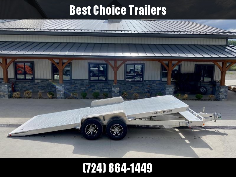 2022 Bear Track 7x20' All Aluminum Gravity Tilt Car Hauler Trailer 9990# GVW * TORSION AXLES * STOP VALVE * HYDRAULIC DAMPNER * LOW LOAD ANGLE * AXLE/FRAME UPGRADE * ALUMINUM WHEELS * EXTRUDED FLOOR 2022 Bear Track 7x20' All Aluminum Gravity Tilt Car Hauler Trailer 9990# GVW * TORSION AXLES * STOP VALVE * HYDRAULIC DAMPNER * LOW LOAD ANGLE * AXLE/FRAME UPGRADE * ALUMINUM WHEELS * EXTRUDED FLOOR