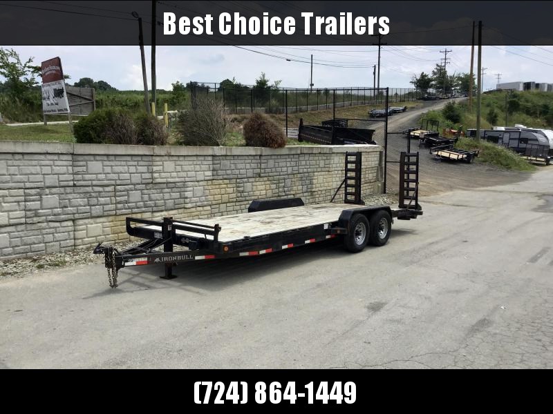 USED 2018 Ironbull 7x22' Equipment Trailer 14000# GVW * STAND UP RAMPS * REMOVABLE FENDERS * 16" O.C. STRUCTURAL CHANNEL C/M * RUBRAIL/STAKE POCKETS/PIPE SPOOLS/D-RINGS * ADJUSTABLE CAST COUPLER * 12K JACK * DEXTER'S USED 2018 Ironbull 7x22' Equipment Trailer 14000# GVW * STAND UP RAMPS * REMOVABLE FENDERS * 16" O.C. STRUCTURAL CHANNEL C/M * RUBRAIL/STAKE POCKETS/PIPE SPOOLS/D-RINGS * ADJUSTABLE CAST COUPLER * 12K JACK * DEXTER'S