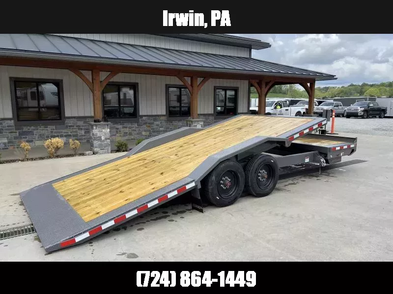 2025 Midsota 102x22 Gravity Tilt Equipment Trailer 17600# GVW * 102" DECK * DRIVE OVER FENDERS * A-FRAME TOOLBOX * URETHANE PAINT * 8000# AXLES * 17.5" RUBBER * HYDRAULIC STOP/CONTROL VALVE 1750183933