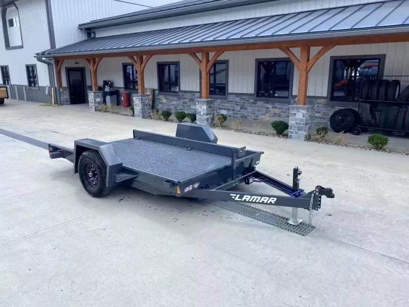 2026 Lamar 79x12' Single Axle Scissor Hauler Gravity Tilt Equipment Trailer 7000# GVW * 7000# TORSION AXLE* STEEL FLOOR 3/16 * WRAPPED SIDES * EXTRA D-RINGS * SPARE MOUNT * CHARCOAL * FULL FRAME * 16" 10-PLY TIRES * ADJUSTABLE COUPLER * DROP JACK