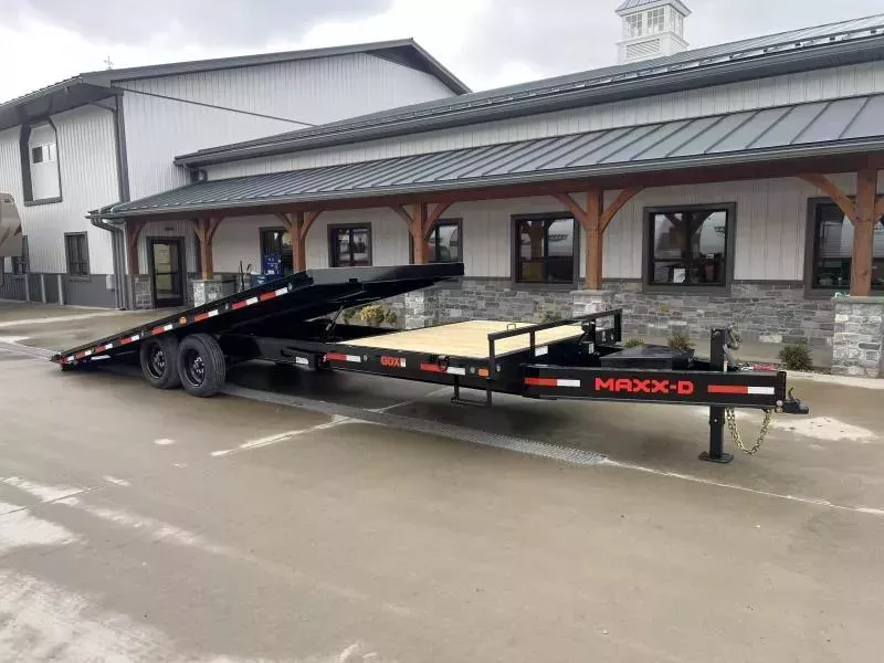2025 MAXX-D 102x24 Gravity Tilt Deckover Trailer 14000 GVW * 20+4' SPLIT DECK * PIERCED I-BEAM BEDFRAME * HYDRAULIC STOP/CONTROL VALVE * FULL FRONT TOOLBOX * LOTS OF TIE DOWNS