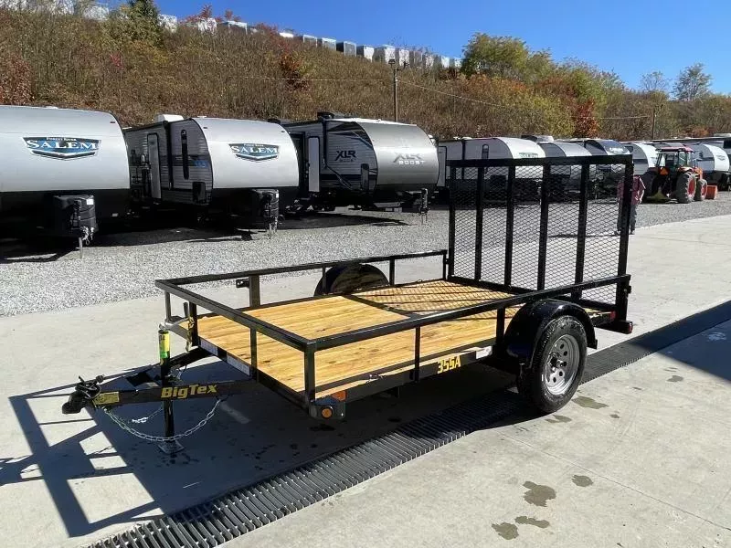 NEW Big Tex Trailers 30SA 5"x10' Tube Top Landscape Utility Trailer 2995# GVW * 2X2" TUBE TOPRAIL * SETBACK JACK * (4) TIE DOWNS * LED LIGHTS * SPARE MOUNT