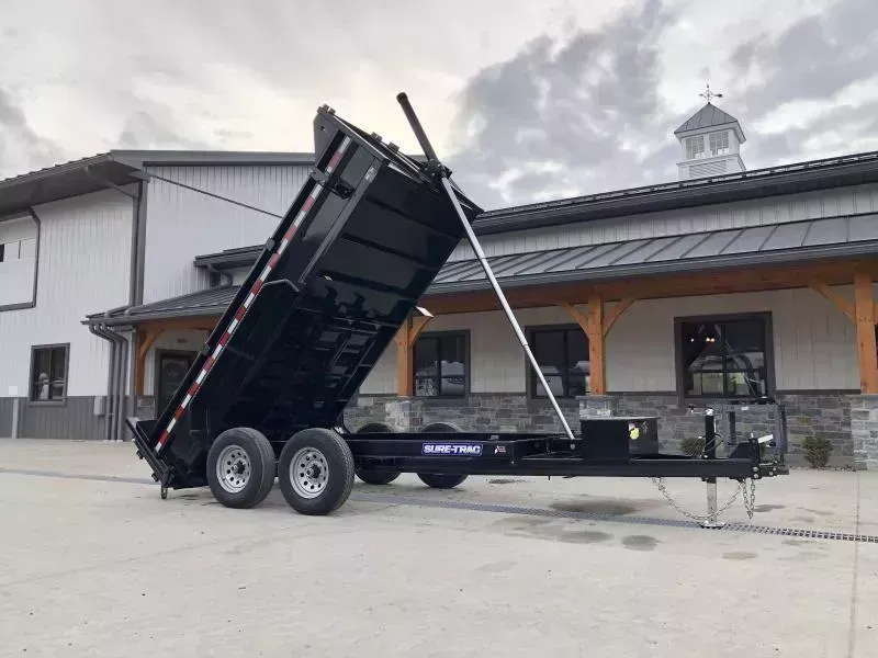 2026 Sure-Trac 6x10' Dump Trailer 9900# GVW * TELESCOPIC HOIST UPGRADE * ADJUSTABLE COUPLER * UNDERMOUNT RAMPS * COMBO GATE * 7K DROP LEG JACK * FRONT/REAR BULKHEAD * INTEGRATED KEYWAY * SPARE MOUNT * HD FENDERS * 4" TUBE BEDFRAME