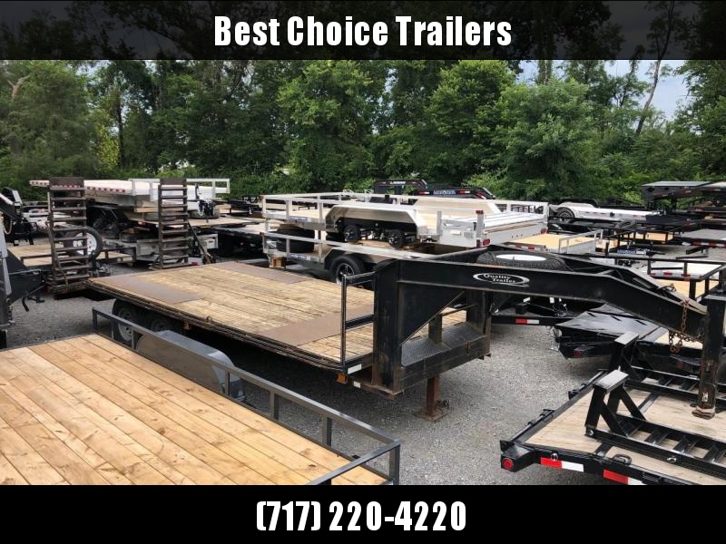 USED 2007 Quality 102x20' Gooseneck Beavertail Deckover 14000# GVW * STAND UP RAMPS * TOOLBOX * SPARE TIRE USED 2007 Quality 102x20' Gooseneck Beavertail Deckover 14000# GVW * STAND UP RAMPS * TOOLBOX * SPARE TIRE