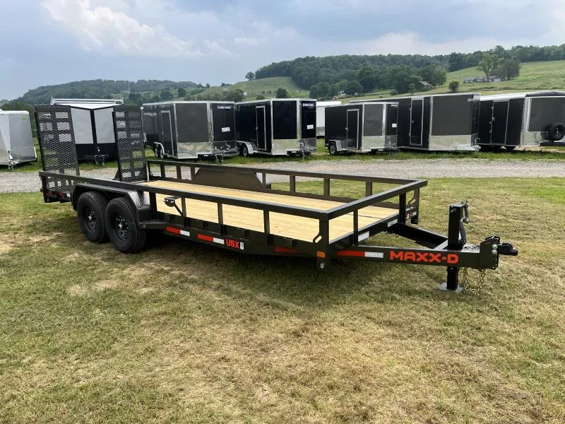2026 Maxxd 7x20' U5X HD Utility Landscape Trailer 14000# GVW * HD STAND UP RAMPS * 3X3" TUBE TOPRAIL * 1' DOVE * DOUBLE BROKE FENDERS * TRIPLE TUBE TONGUE * SLIPPER SUSPENSION * METALLIC GREY + PRIMER * ADJUSABLE COUPLER * 12K JACK * SEALED HARNESS