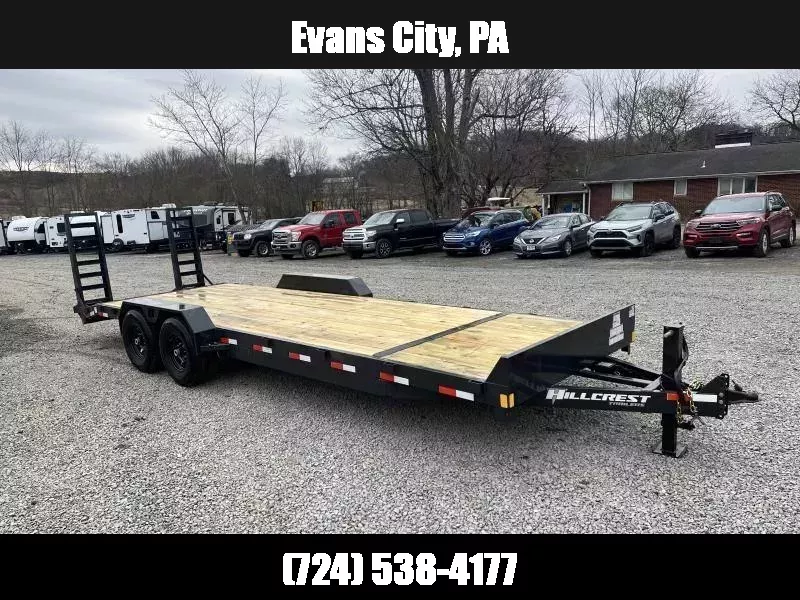 2025 Hillcrest Trailers 7x24 Equipment Trailer 14000 GVW * HD RAMPS * D-RINGS/STAKE POCKETS * ADJUSTABLE COUPLER * 12K JACK * CHARCOAL POWDER COAT 1758140084