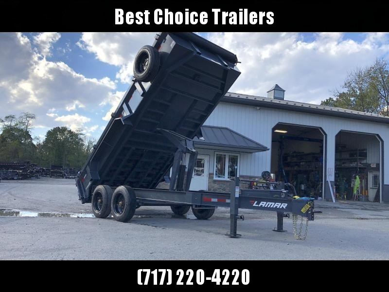 2021 Lamar 7x14' Dump Trailer 16000# GVW * DEXTER 8K AXLE UPGRADE * OVERSIZE 6X21.5 11-TON SCISSOR HOIST * DUAL 12K JACKS * 7GA FLOOR * 17.5" 16-PLY TIRES * SPARE TIRE * JACKSTANDS * TARP KIT * CHARCOAL * RIGID RAILS * NESTLED I-BEAM FRAME 28" H * 12" O.C 2021 Lamar 7x14' Dump Trailer 16000# GVW * DEXTER 8K AXLE UPGRADE * OVERSIZE 6X21.5 11-TON SCISSOR HOIST * DUAL 12K JACKS * 7GA FLOOR * 17.5" 16-PLY TIRES * SPARE TIRE * JACKSTANDS * TARP KIT * CHARCOAL * RIGID RAILS * NESTLED I-BEAM FRAME 28" H * 12" O.C