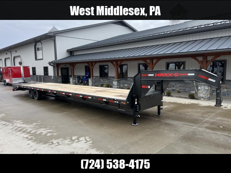 2025 MAXXD 102x40' GSX Beavertail Deckover Trailer 17500# GVW * FULL WIDTH RAMPS * 12" I-BEAM FRAME * 8000# AXLES * 17.5" RUBBER - 18 PLY * DUAL JACKS * FULL TOOLBOX * TORQUE TUBE * METALLIC GREAY POWDERCOAT 1750183919