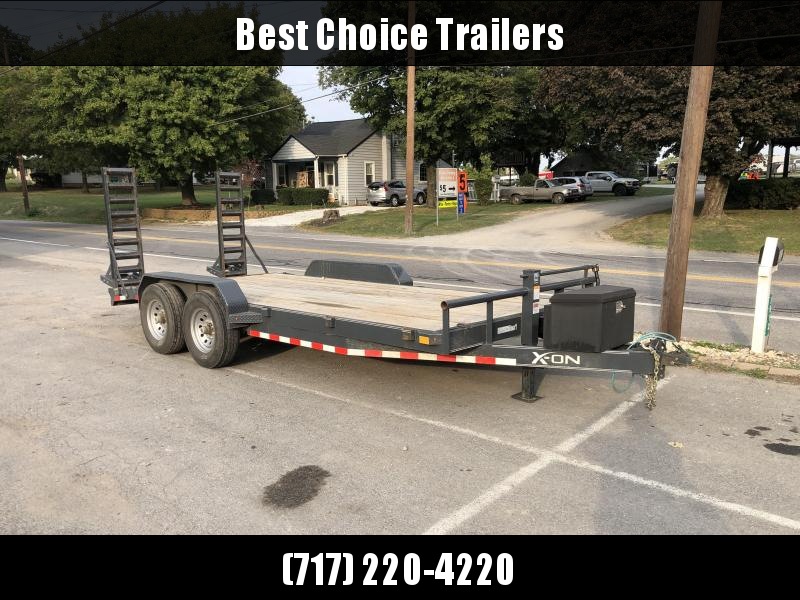 USED 2018 X-On 7x18' Equipment Trailer 14000# GVW * CHARCOAL * TOOLBOX * 12K JACK * ADJUSTABLE COUPLER USED 2018 X-On 7x18' Equipment Trailer 14000# GVW * CHARCOAL * TOOLBOX * 12K JACK * ADJUSTABLE COUPLER