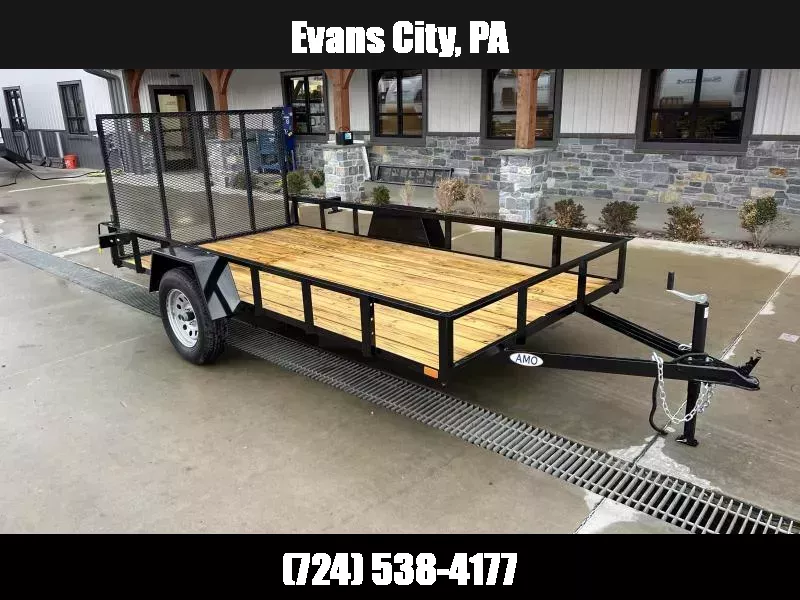 2026 AMO 6.5x12' Angle Iron Utility Landscape Trailer w/ Gate 2990# GVW * A-FRAME TONGUE * 4' GATE * TREATED WOOD FLOOR * A-FRAME JACK * 15" RADIAL TIRES * SPRING ASSITED GATE * FOLD IN GATE * TUBE GATE CROSSMEMBERS 1762003934