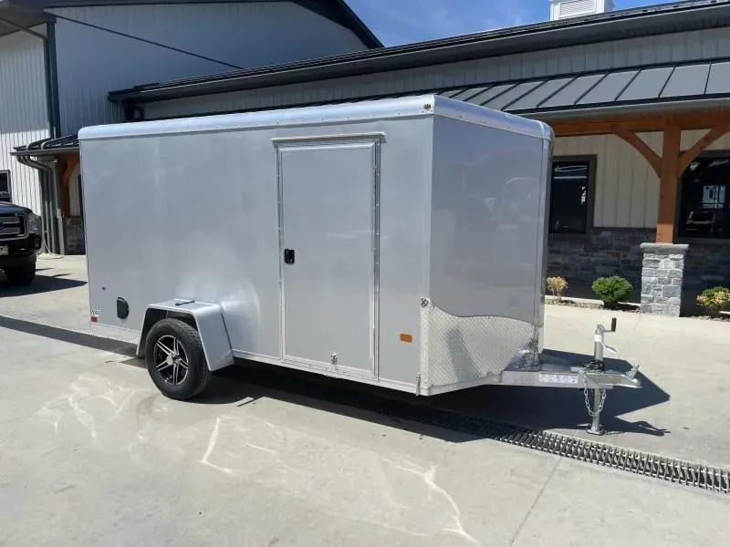 2026 Neo 6x12' NAV Aluminum Enclosed Cargo Trailer 2990# GVW * BLACK EXTERIOR * WHITE VINYL WALLS * FLAT TOP * CABLELESS RAMP DOOR * NXP RAMP DOOR * VENTS * ALUMINUM WHEELS * 1 PC ROOF * 24" STONEGUARD * 3/4" PLYWOOD FLOOR * LED LIGHTS