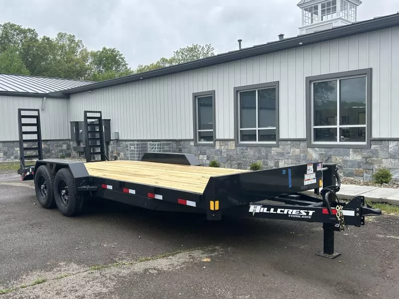 2025 Hillcrest Trailers 7x20 Equipment Trailer 14000 GVW * HD RAMPS * D-RINGS/STAKE POCKETS * ADJUSTABLE COUPLER * 12K JACK * CHARCOAL POWDER COAT
