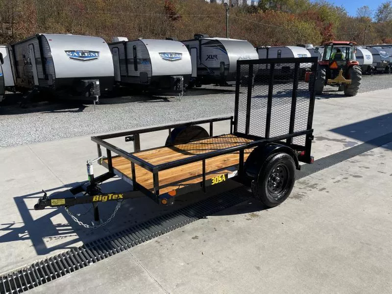 2026 Big Tex Trailers 30SA 5x8' Tube Top Landscape Utility Trailer 2995# GVW * 2X2" TUBE TOPRAIL * SETBACK JACK * (4) TIE DOWNS * LED LIGHTS * SPARE MOUNT