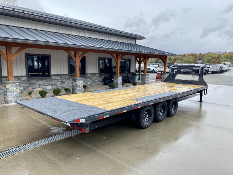 2025 Lamar 102x26' Gooseneck Deckover Power Tilt Trailer 21000# GVW * TRIPLE 7000# AXLES * SCISSOR HOIST UPGRADE * SPARE TIRE * FRONT TOOLBOX * CHARCOAL POWDERCOAT * 10" I-BEAM FRAME+NECK * 6" CHANNEL BED RUNNER * WINCH PLATE * DUAL JACKS jzoKKudczyvv