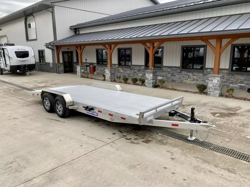 2026 Sure Trac 7x22' Aluminum Car Hauler Trailer 9990# GVW * EXTRUDED ALUMINUM FLOOR * 5200# AXLES * HEAVY DUTY 8" FRAME * DROP LEG JACK * ALUMINUM WHEELS * REMOVABLE FENDERS * CHANNEL C/M