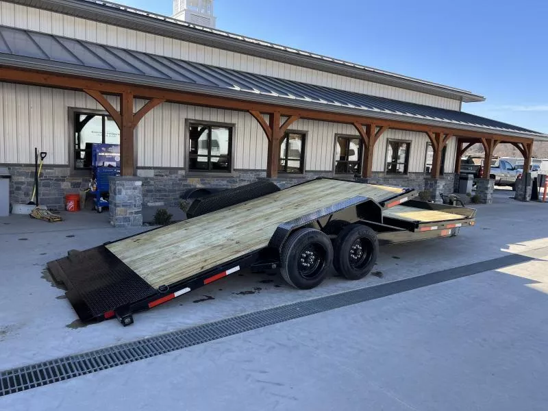 2026 MAXXD 7x22' G8X Gravity Tilt Equipment Trailer 16000# GVW * 8000# AXLES * 17.5" SOLID WHEEL 18-PLY RUBBER * STOP/CONTROL VALVE * TORSION SUSPENSION * WET BLACK + PRIMER * 12" O.C C/M * TOOLBOX + TOOL TRAY * EXTRA D-RINGS