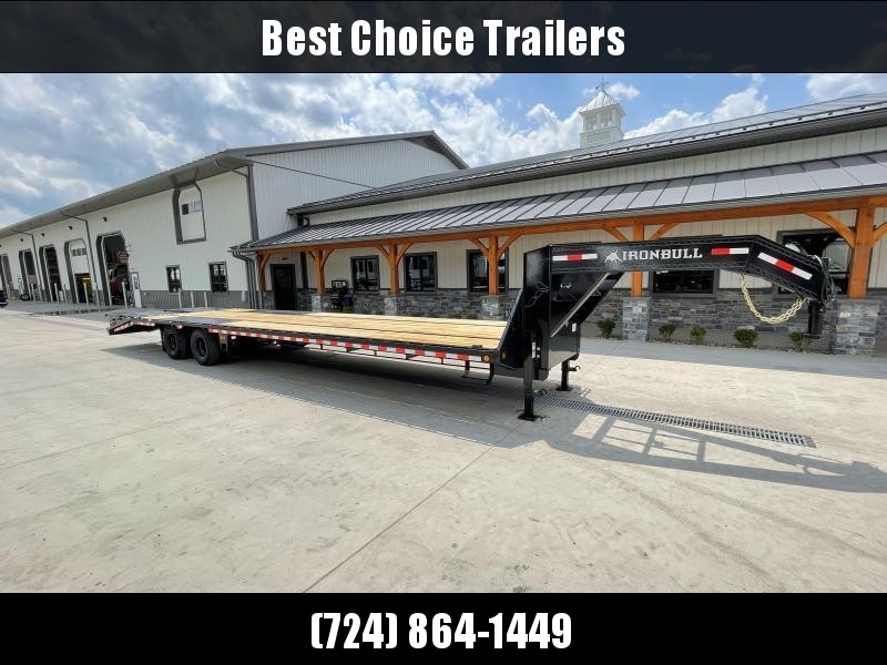 2022 Ironbull 102x30' Gooseneck Beavertail Deckover Trailer 22000# GVW * DEXTER AXLES * HDSS SUSPENSION * FULL WIDTH RAMPS * PIERCED FRAME * SPARE TIRE * UNDER FRAME BRIDGE * RUBRAIL/STAKE POCKETS/PIPE SPOOLS/D-RINGS * DUAL JACKS 2022 Ironbull 102x30' Gooseneck Beavertail Deckover Trailer 22000# GVW * DEXTER AXLES * HDSS SUSPENSION * FULL WIDTH RAMPS * PIERCED FRAME * SPARE TIRE * UNDER FRAME BRIDGE * RUBRAIL/STAKE POCKETS/PIPE SPOOLS/D-RINGS * DUAL JACKS