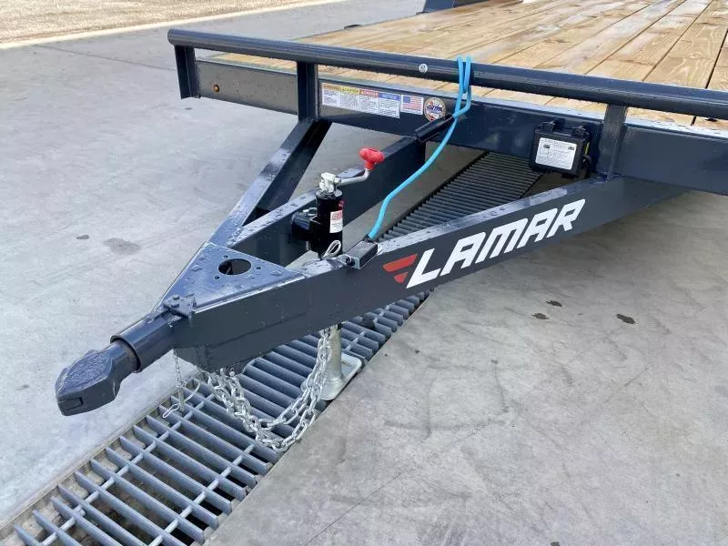 2025 Lamar 7x16 7000# Wood Deck Car Hauler Trailer * CHARCOAL * REMOVABLE FENDERS * EXTRA STAKE POCKETS * 5" CHANNEL FRAME * COLD WEATHER HARNESS * REAR RAMPS  9Sd1ZQfmszcm