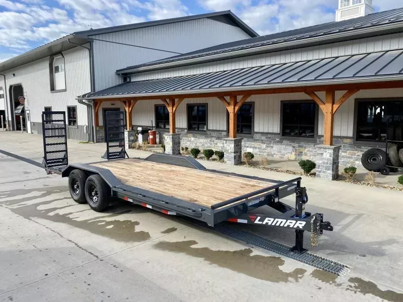 2026 Lamar 102x20' Equipment Trailer 14000# GVW * DELUXE RAMPS * CHARCOAL * 102" DECK * DRIVE OVER FENDERS * CHARCOAL * D-RINGS 