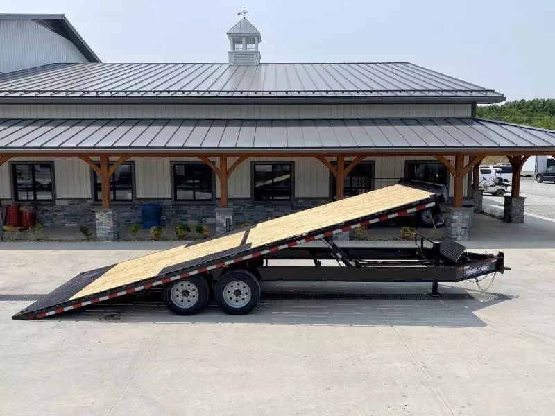2026 Sure-Trac 102x24' Power Tilt Deckover 17600# GVW * HYDRAULIC JACK * 8000# AXLES * 17.5" 16-PLY TIRES * WINCH PLATE * 3 3/8" BRAKES * 4X4X1/4" TUBE BED RUNNERS * RUBRAIL/STAKE POCKETS/PIPE SPOOLS/8 D-RINGS * LOW LOAD ANGLE