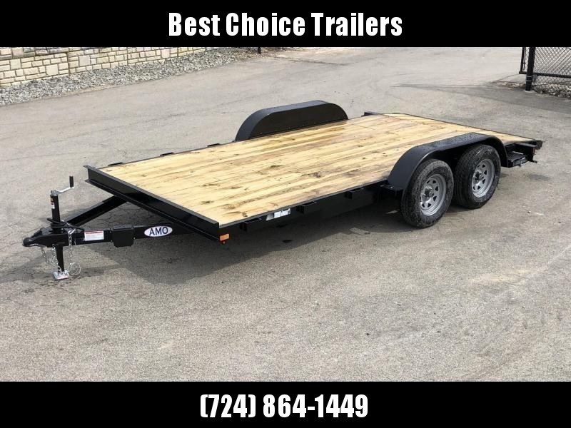 2021 AMO 7x16' Wood Deck Car Trailer 7000# GVW * LED TAIL LIGHTS * STACKED CHANNEL TONGUE/FRAME * BEAVERTAIL * REMOVABLE FENDERS * 2-AXLE BRAKES 2021 AMO 7x16' Wood Deck Car Trailer 7000# GVW * LED TAIL LIGHTS * STACKED CHANNEL TONGUE/FRAME * BEAVERTAIL * REMOVABLE FENDERS * 2-AXLE BRAKES
