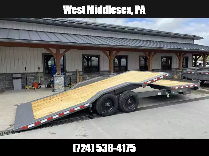 2025 Midsota 102x24 Gravity Tilt Equipment Trailer 17600# GVW * 102" DECK * DRIVE OVER FENDERS * A-FRAME TOOLBOX * URETHANE PAINT * 8000# AXLES * 17.5" RUBBER * HYDRAULIC STOP/CONTROL VALVE 1754752937