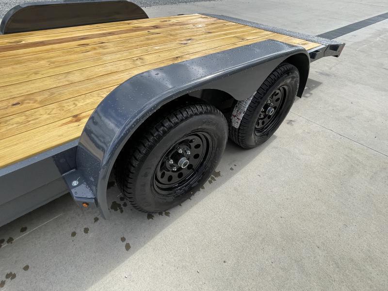 2025 Lamar 7x20 7000# Wood Deck Car Hauler Trailer * CHARCOAL * EXTRA STAKE POCKETS * 5" CHANNEL FRAME * COLD WEATHER HARNESS * REAR RAMPS f1TU24hr1pev