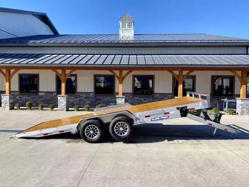 2026 Sure Trac 7x22' Aluminum Power Tilt Car Hauler Trailer 14000# GVW * POWER TILT * ALUMINUM TOOLBOX * 8" CHANNEL FRAME * REMOVABLE FENDERS * ALUMINUM WHEELS * 12K DROP JACK * ADJUSTABLE COUPLER * 4" CHANNEL CROSSMEMBERS