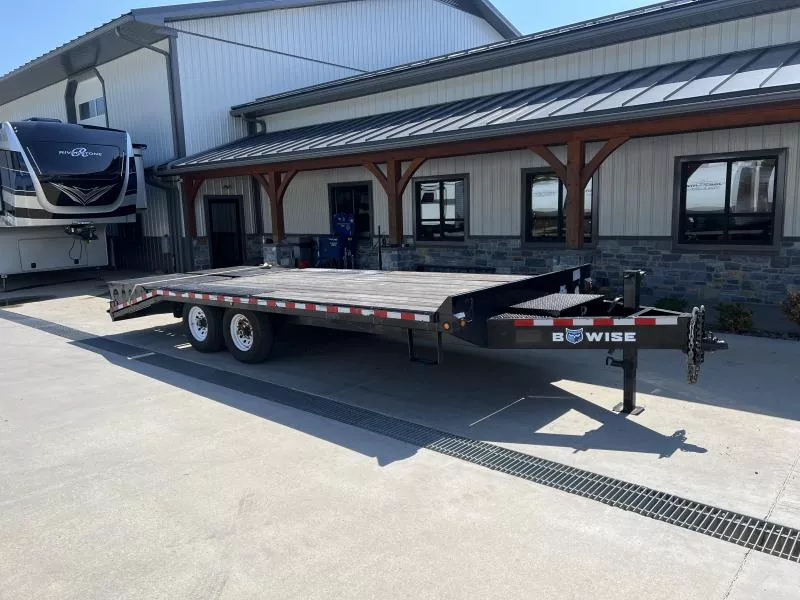 USED 2023 BWISE 102X21 Deckover Trailer 15400 GVW * FULL-WIDTH RAMPS * DROP IN TOOLBOX * ADJUSTABLE COUPLER * STAKE POCKETS & RUBRAILS * 