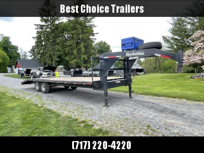USED 2022 Appalachian 102x24' Gooseneck Beavertail Deckover Trailer 14000# GVW USED 2022 Appalachian 102x24' Gooseneck Beavertail Deckover Trailer 14000# GVW