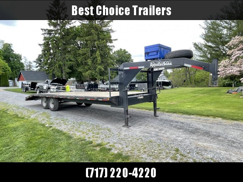 USED 2022 Appalachian 102x24' Gooseneck Beavertail Deckover Trailer 14000# GVW USED 2022 Appalachian 102x24' Gooseneck Beavertail Deckover Trailer 14000# GVW