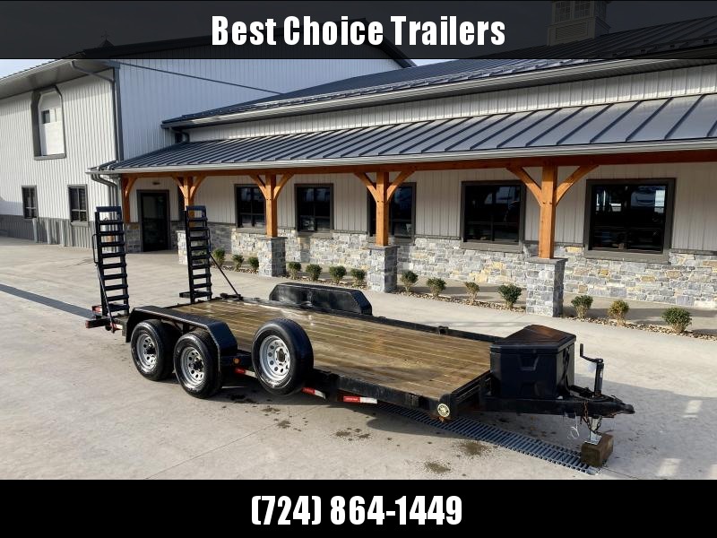 USED 2017 Gatormade 7x18' Equipment Trailer 9900# GVW * STAND UP RAMPS * STRAIGHT DECK * STAKE POCKETS * SPARE TIRE * TOOLBOX * LED LIGHTS USED 2017 Gatormade 7x18' Equipment Trailer 9900# GVW * STAND UP RAMPS * STRAIGHT DECK * STAKE POCKETS * SPARE TIRE * TOOLBOX * LED LIGHTS