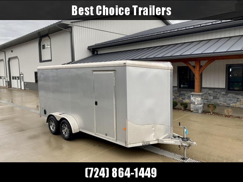 USED 2019 NEO 7x16' NAVR Aluminum Enclosed Cargo Trailer * 7' HEIGHT - UTV PKG * ROUND TOP * SILVER * SIDE VENTS * ALUMINUM WHEELS * 16" O.C. WALLS/CEILING * RAMP DOOR * SCREWLESS * PLYWOOD USED 2019 NEO 7x16' NAVR Aluminum Enclosed Cargo Trailer * 7' HEIGHT - UTV PKG * ROUND TOP * SILVER * SIDE VENTS * ALUMINUM WHEELS * 16" O.C. WALLS/CEILING * RAMP DOOR * SCREWLESS * PLYWOOD
