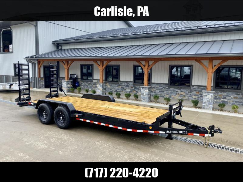 NEW Ironbull 7x20' Equipment Trailer 14000# GVW * KNIFEEDGE RAMP W/ ADJUSTABLE SUPPORT * REMOVABLE FENDERS * 16" O.C. STRUCTURAL CHANNEL C/M * RUBRAIL/STAKE POCKETS/PIPE SPOOLS/D-RINGS * ADJUSTABLE CAST COUPLER * 12K JACK 1750184066