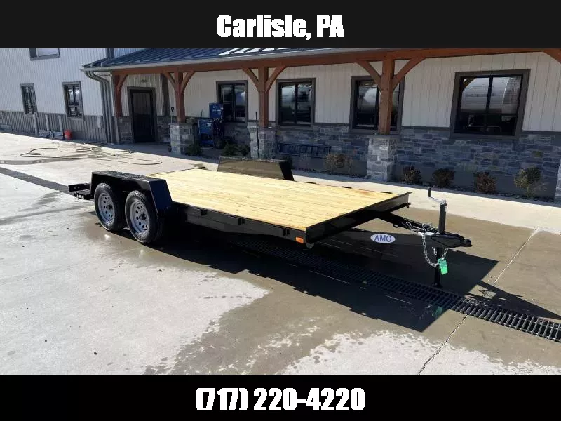 2026 AMO 7x16' Wood Deck Car Trailer 7000# GVW * LED TAIL LIGHTS