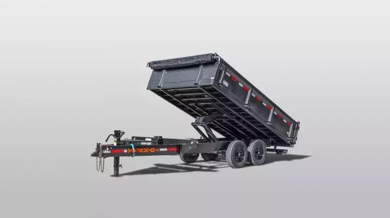 2026 MAXXD 8x16' D9X Dump Trailer 16000# GVW * DEXTER 8000# AXLES * 10" I-BEAM * 24" FOLD DOWN SIDES * OVERSIZE 6X20 SCISSOR * 10" I-BEAM * WIRELESS REMOTE * 12" O.C. C/M * 7GA FLOOR * 17.5" TIRES * DELUXE TARP KIT * COMBO GATE * REAR JACKSTANDS