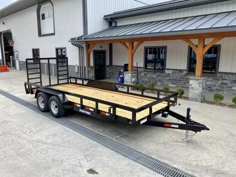 2026 Sure-Trac 7x22 Tube Top Utility Landscape Trailer 9900# GVW * PROFESSIONAL LANDSCAPE SERIES * HD REINFORCED GATE+SPRING ASSIST * 5" TONGUE & FRAME * 7K JACK * 2X3" TUBE TOP RAIL * SPARE MOUNT * PROTECTED WIRING * TRIPLE TONGUE