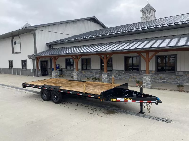 2025 Big Tex Trailers 14OA 102x20' Flatbed Deckover Trailer 14000# GVW * I-BEAM FRAME * STORAGE TRAY * RUBRAIL/STAKE POCKETS * SPARE MOUNT * 8' SLIDE IN RAMPS