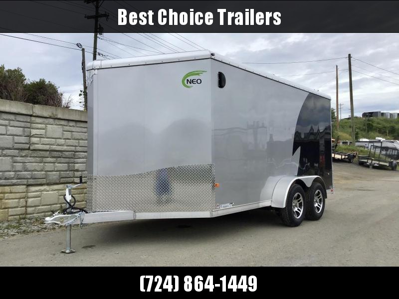 2021 Neo 7x16' NAMR Aluminum Enclosed Motorcycle Trailer * VINYL WALLS * ALUMINUM WHEELS * +6" HEIGHT * BLACK+SILVER * SPORT TIE DOWN SYSTEM 2021 Neo 7x16' NAMR Aluminum Enclosed Motorcycle Trailer * VINYL WALLS * ALUMINUM WHEELS * +6" HEIGHT * BLACK+SILVER * SPORT TIE DOWN SYSTEM