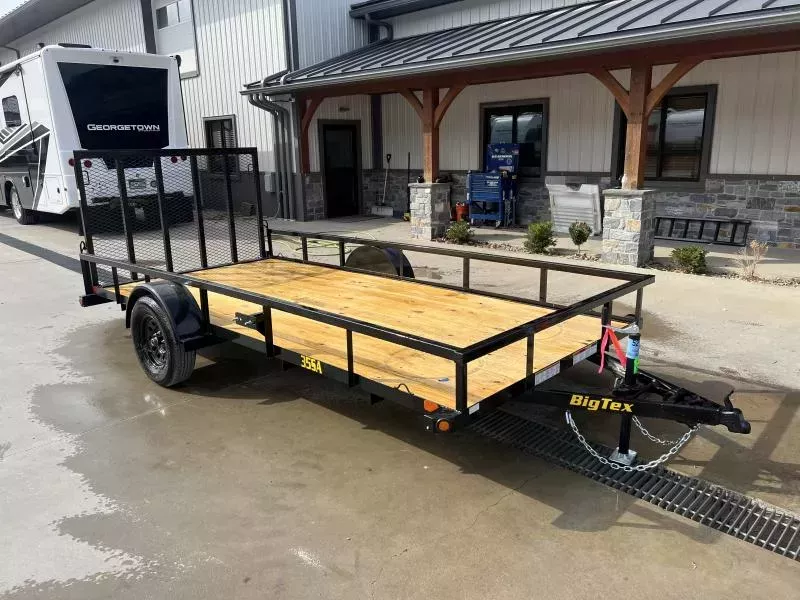 2026 Big Tex Trailers 35SA 77"x14' Tube Top Landscape Utility Trailer 2995# GVW * 77" WIDTH * 2X2" TUBE TOPRAIL * SETBACK JACK * (4) TIE DOWNS * LED LIGHTS * SPARE MOUNT
