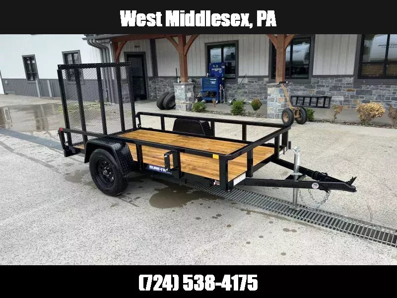2025 Sure-Trac 5x10' Tube Top Utility Landscape Trailer 2990# GVW * 2" TUBE TOP RAIL * 2X2" TUBE GATE C/M + SPRING ASSIST + FOLD FLAT * TOOLESS GATE REMOVAL * SPARE MOUNT * PROTECTED WIRING * SET BACK JACK * STAKE POCKETS * BULLET LED 1752003166