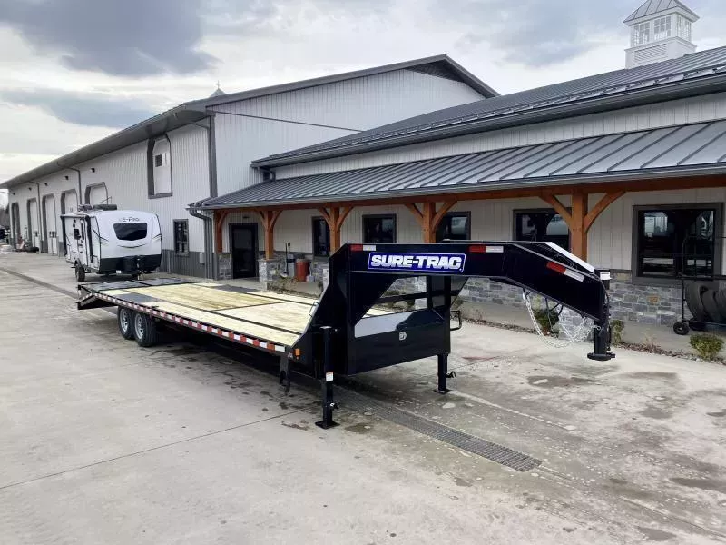 2026 Sure-Trac 102x30' Gooseneck Beavertail Deckover Trailer 15000# GVW * FULL WIDTH RAMPS (STAND UP OR FLIPOVER) * DUAL 12K JACKS * FULL TOOLBOX * 12" I-BEAM * PIERCED FRAME * RUBRAIL/STAKE POCKETS/PIPE SPOOLS/10 D-RINGS * CROSS TRAC BRACING
