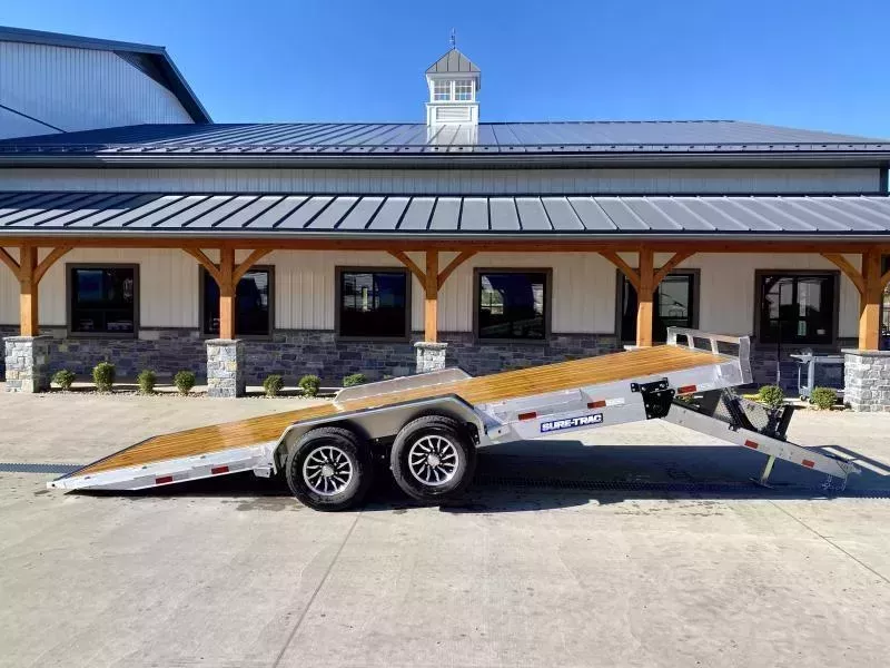 2026 Sure Trac 7x20' Aluminum Power Tilt Car Hauler Trailer 9990# GVW * POWER TILT * ALUMINUM TOOLBOX * 8" CHANNEL FRAME * REMOVABLE FENDERS * ALUMINUM WHEELS * DROP JACK