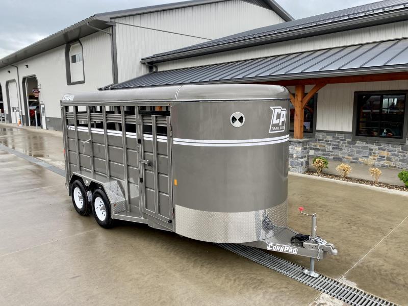 2022 Corn Pro 16' Livestock Trailer 7000 GVW * BEIGE * TORSION