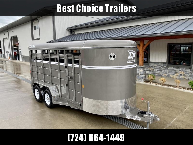 2022 Corn Pro 16' Livestock Trailer 7000# GVW * BEIGE * TORSION SUSPENSION * DEXTER AXLES * 225/75/R15 8-PLY TIRES * HD FENDERS * CENTER AND REAR SLAM GATES * 4" CHANNEL TONGUE * URETHANE PAINT * KILN DRIED LUMBER 2022 Corn Pro 16' Livestock Trailer 7000# GVW * BEIGE * TORSION SUSPENSION * DEXTER AXLES * 225/75/R15 8-PLY TIRES * HD FENDERS * CENTER AND REAR SLAM GATES * 4" CHANNEL TONGUE * URETHANE PAINT * KILN DRIED LUMBER