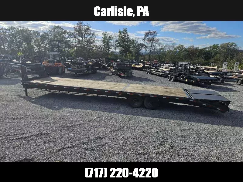 USED Lamar Trailers 102x36' HD Gooseneck Deckover Hotshot Trailer * 12"/19# I-BEAM * FULL WIDTH RAMPS * FRONT TOOLBOX * DUAL JACKS * CHARCOAL * UNDER FRAME BRIDGE * TORQUE TUBE 1759957274