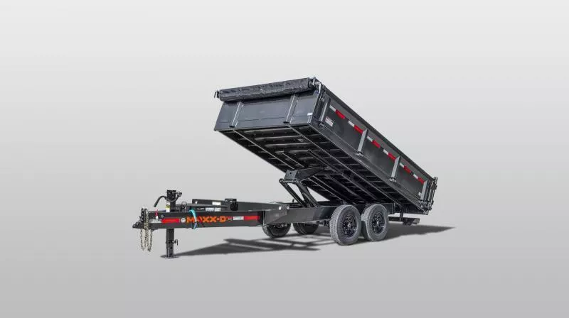 2026 MAXXD 8x16' D9X Dump Trailer 16000# GVW * DEXTER 8000# AXLES * 10" I-BEAM * 24" FOLD DOWN SIDES * OVERSIZE 6X20 SCISSOR * 10" I-BEAM * WIRELESS REMOTE * 12" O.C. C/M * 7GA FLOOR * 17.5" TIRES * DELUXE TARP KIT * COMBO GATE * REAR JACKSTANDS